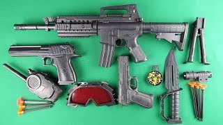 SWAT Team Toy Guns Set - M4 Rifle 9mm Throwing Arrow Pistols and Equipments
