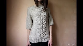 Вязаный свитер регланом листья. Описание свитера ♥ Вяжем спицами ♥ Wild Rose ♥