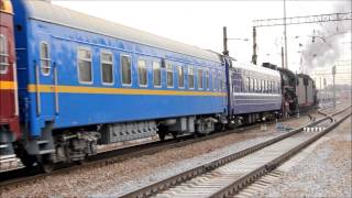Паровозы Л-2344 и Л-3653 на станции Монино 20.04.2013г