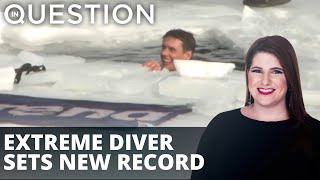 WATCH: Extreme diver sets new record for under-ice distance swim