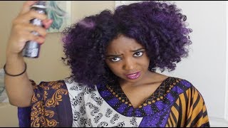 How To: Color NATURAL Hair w/o Bleach! Temporary Purple Hair Spray!