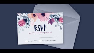 Design a Watercolor Floral RSVP Card in Adobe Illustrator