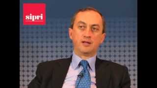Juan Manual Gómez Robledo of Mexico talks to SIPRI