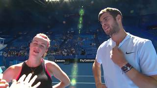 Karen Khachanov and Anastasia Pavlyuchenkova on-court interview (RR) | Mastercard Hopman Cup 2018