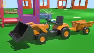 Развивающий мультфильм машинки на детской площадке экскаватор