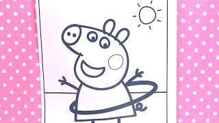 Coloriage Peppa Pig Feutres et Autocollants