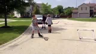 Street hockey game