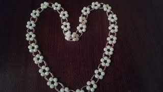 Колье из бисера и бусин. "Цветок"/Necklace made of beads and beads. "Flower"