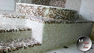 Укладка мозаики в Харькове – облицовка поддонов и ступеней мозаикой. Master Tiler.