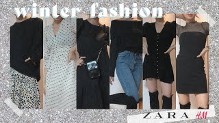 winter fashion w. zara & h&m ✨ 전직 자라 알바생의 겨울 코디; daily look 부터 party look 까지 ootd 가득가득