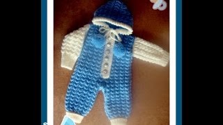 Комбинезон для малыша спицами. Часть 2. Jumpsuit for baby knitting