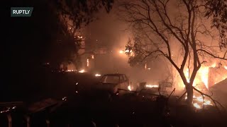 Live outside Athens as wildfires rage in proximity of Greek capital