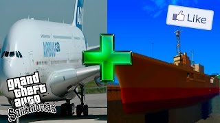 GTA SA - ПОСАДКА ГИГАНТСКОГО A380 НА АВИАНОСЕЦ !