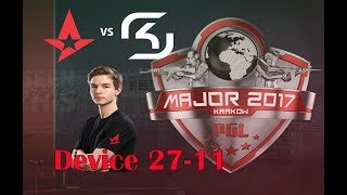 Astralis Device 27-11 ALL KILLS vs SK Gaming Overpass @ KRAKOW MAJOR 2017