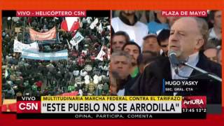 C5N - Marcha Federal: discurso de Hugo Yasky, Sec Gral CTA