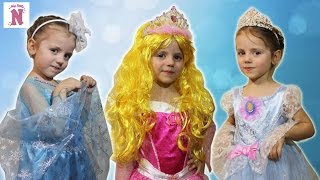 Платья Принцесс Диснея Эльзы Авроры и Золушки Видео для девочек