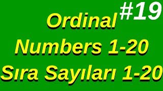 19- Ordinal Numbers 1-20 (Sıra Sayıları 1-20)