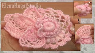 Crochet Floral Scrumble Урок 4 часть 1 из 2  мотив в технике фриформ