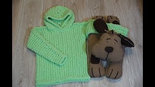 Как связать детскую кофту с капюшоном (ХУДИ) Ализе пуффи файн 1ЧАСТЬ Alize puffy fine