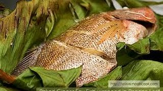 Ну очень вкусная рыба "Помпано"/ Pompana fish in banana leaf.