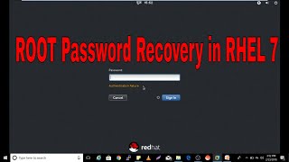 ROOT Password Recovery in RHEL 7