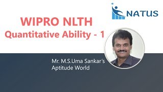 WIPRO Elite NLTH Aptitude Questions Part - 1