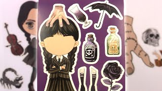 Crée ton Personnage de Wednesday Addams - Activité pour Enfants Autocollants