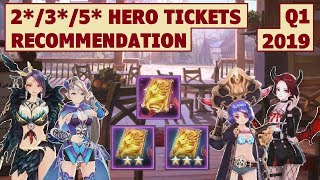 King's Raid - 2/3/5 Star Hero Tickets Recommendation (2019 Q1) + Hero Overview