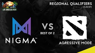 Nigma vs Aggressive Game 1 (BO2) | ESL One Los Angeles Major EU Qualifiers
