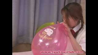 Sexy girl balloon fetish BTP B2p Blow to pop