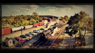 Essex Steam Train and Riverboat, Connecticut River Valley, Connecticut Aerial Photography & Video