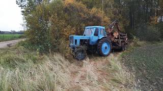 MTZ 52L + Homemade forest trailer full loaded / Praca w Lesie MTZ