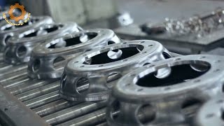 Amazing production of wheels for trucks