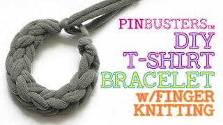 DIY T-Shirt Bracelet with Finger Knitting // DOES REALLY WORK?