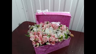 Коробка с цветами-своими руками. A box of flowers-their own hands.