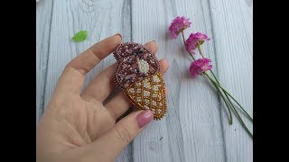 БРОШЬ ИЗ БИСЕРА МОРОЖЕННОЕ