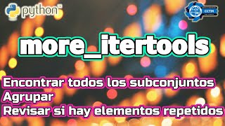 Encontrar todos los subconjuntos (¡Y otras herramientas ️ !)| more-itertools| ¡Muy básico!