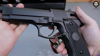 Страйкбольный пистолет Cyma CM126 (6 мм, Beretta M92) видео обзор