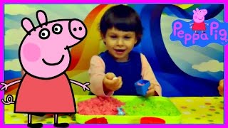 Кинетический песок цветной с формочками    Kinetic color sand Play