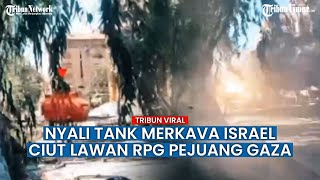 Tank Merkava IDF Kena Bidikan Pejuang Hamas di Kota Al-Zahra