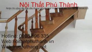 Sản xuất thi công lắp đặt cầu thang xương cá gỗ tự nhiên tràm hoa vàng - noithatphuthanh