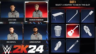 WWE2K24 NEW Referees + WEAPONS!
