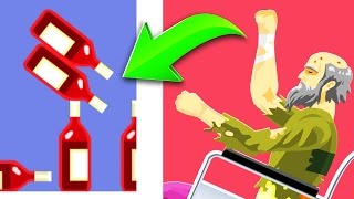 WORLD RECORD BOTTLE FLIP CHALLENGE!! | Happy Wheels Funny Moments