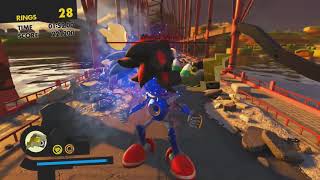 Sonic Forces - Stage 19 All Silver Moon Rings Red Gate Bridge (City)
