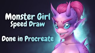 Monster Girl Procreate Speed Art Vidéo
