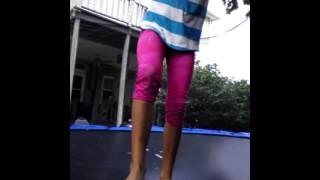 Little lela jumping on the trampling