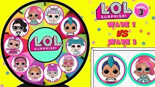 LOL SURPRISE Series 3 Wave 1 VS Wave 2 Spinning Wheel Game Toy Surprises
