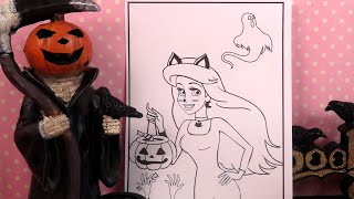 Coloriage de Princesse Ariel Halloween