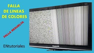 pantalla con rayas, y franjas de colores, falla común en pantallas LED, electrónica nuñez,