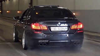 BEST of BMW M5 F10 Twin Turbo V8 Exhaust Sounds - iPE, Akrapovic & More!